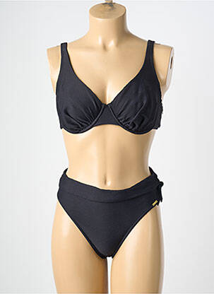 Maillot de bain 2 pièces stretch haut soutien-gorge emboitant noir MISS CARAÏBES femme