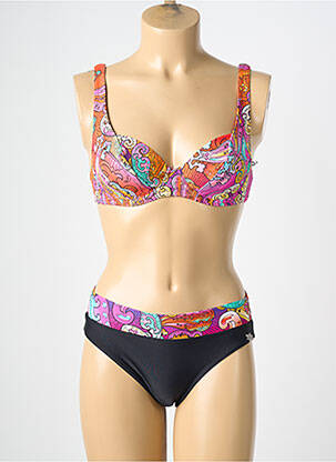 Maillot de bain 2 pièces stretch haut soutien-gorge balconnet noir PLATJA femme