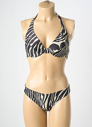Maillot de bain 2 pièces stretch haut soutien-gorge emboitant noir DOLLY & JANE femme