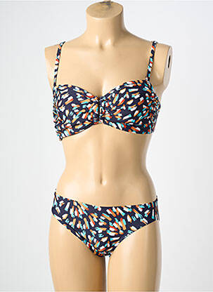 Maillot de bain 2 pièces stretch haut soutien-gorge balconnet bleu LAGON BLEU femme