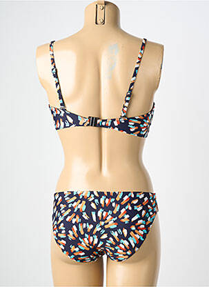 Maillot de bain 2 pièces stretch haut soutien-gorge balconnet bleu LAGON BLEU femme