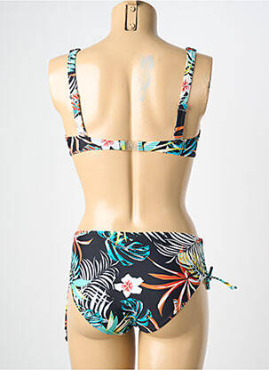 Maillot de bain 2 pièces stretch haut soutien-gorge emboitant noir LAGON BLEU femme