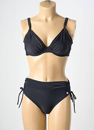 Maillot de bain 2 pièces stretch haut soutien-gorge emboitant noir PLATJA femme