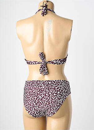 Maillot de bain 2 pièces stretch haut triangles violet MISS CARAÏBES femme