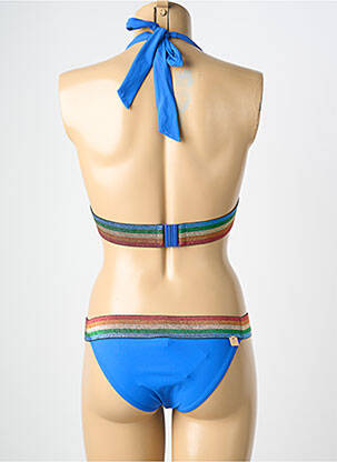 Maillot de bain 2 pièces stretch haut triangles bleu TATIANE DE FREITAS femme