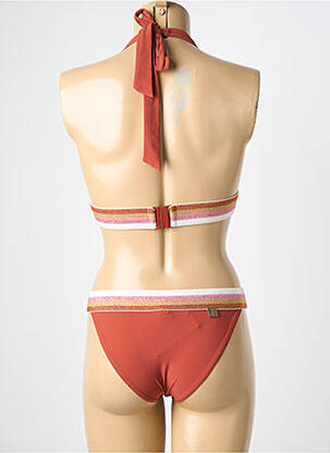 Maillot de bain 2 pièces stretch haut triangles orange TATIANE DE FREITAS femme