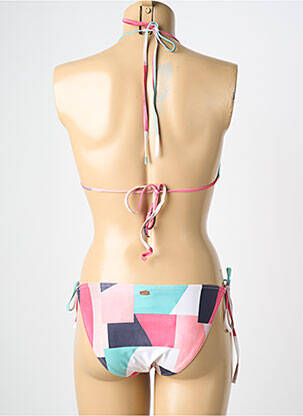 Maillot de bain 2 pièces stretch haut triangles rose BLUELOBSTER femme