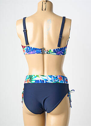 Maillot de bain 2 pièces stretch haut soutien-gorge emboitant bleu MISS CARAÏBES femme
