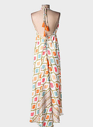Robe de plage sans manche blanc PINK PLANET femme
