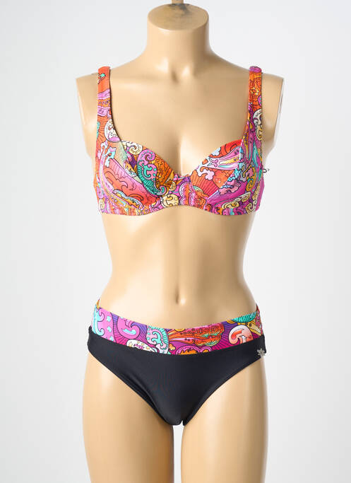 Maillot de bain 2 pièces stretch haut soutien-gorge balconnet noir PLATJA femme