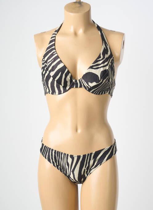 Maillot de bain 2 pièces stretch haut soutien-gorge emboitant noir DOLLY & JANE femme