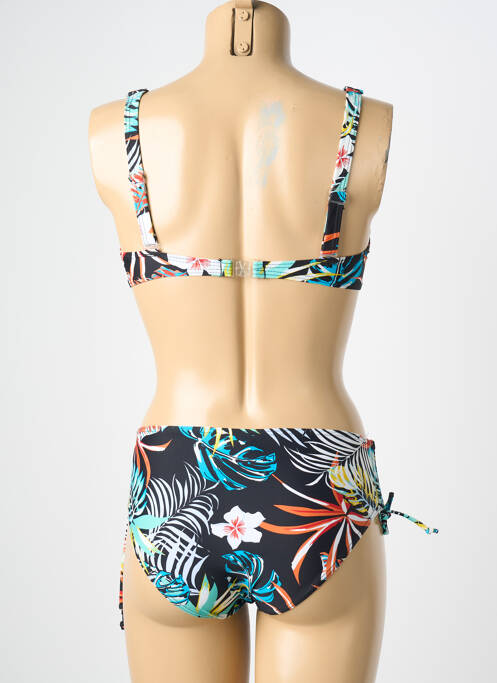 Maillot de bain 2 pièces stretch haut soutien-gorge emboitant noir LAGON BLEU femme
