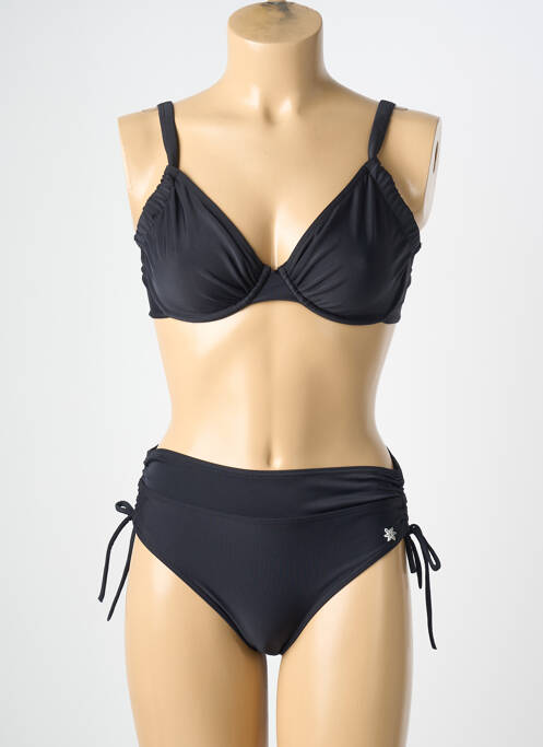 Maillot de bain 2 pièces stretch haut soutien-gorge emboitant noir PLATJA femme