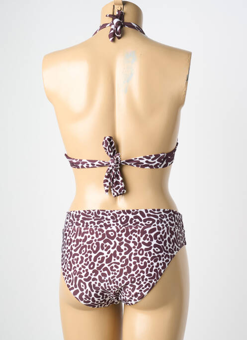 Maillot de bain 2 pièces stretch haut triangles violet MISS CARAÏBES femme