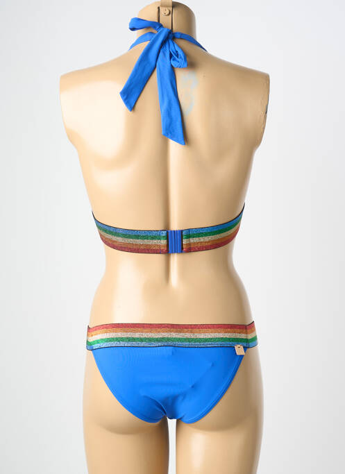 Maillot de bain 2 pièces stretch haut triangles bleu TATIANE DE FREITAS femme