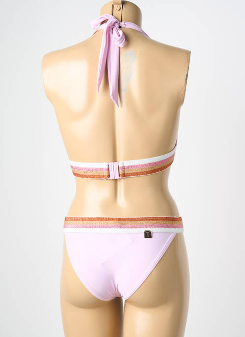 Maillot de bain 2 pièces stretch haut triangles rose TATIANE DE FREITAS femme