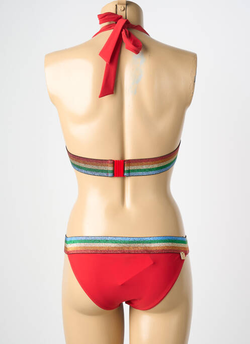 Maillot de bain 2 pièces stretch haut triangles rouge TATIANE DE FREITAS femme