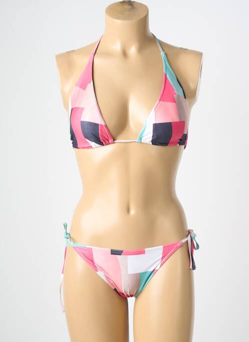 Maillot de bain 2 pièces stretch haut triangles rose BLUE LOBSTER femme