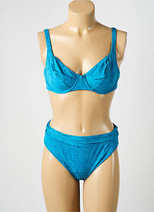 Maillot de bain 2 pièces avec armature haut soutien-gorge balconnet bleu LOLITA ANGELS femme