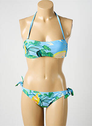 Maillot de bain 2 pièces stretch haut bandeau bleu BLUELOBSTER femme