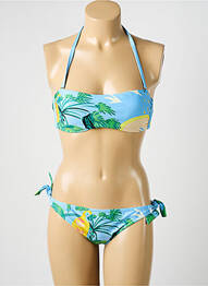 Maillot de bain 2 pièces stretch haut bandeau bleu BLUELOBSTER femme
