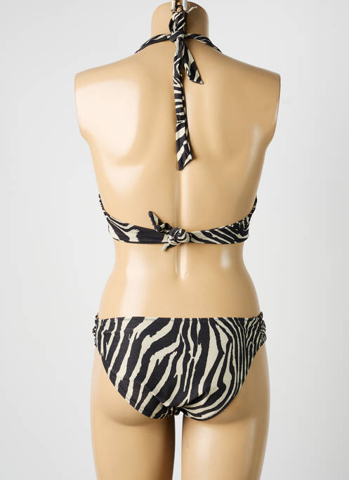 Maillot de bain 2 pièces stretch haut soutien-gorge moulé marron DOLLY & JANE femme