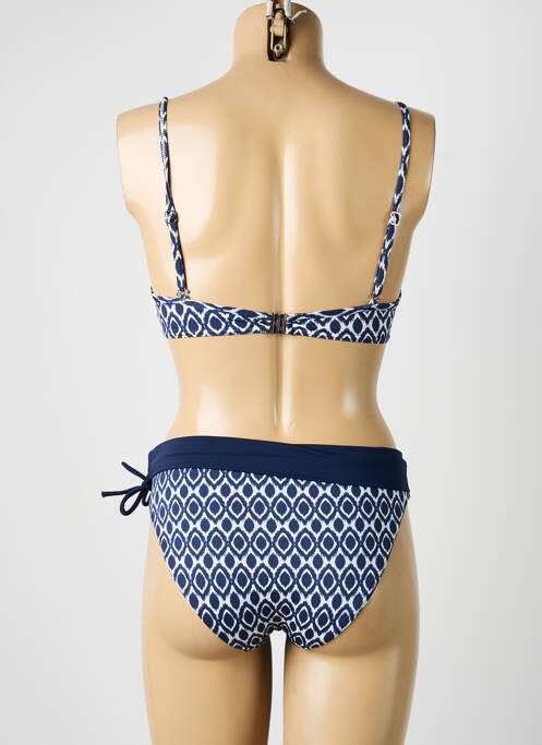 Maillot de bain 2 pièces stretch haut soutien-gorge moulé bleu MISS CARAÏBES femme