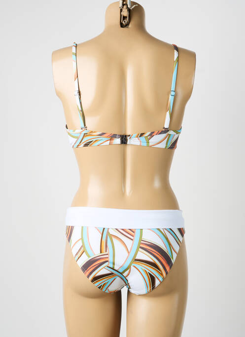 Maillot de bain 2 pièces stretch haut soutien-gorge moulé blanc MISS CREEKS femme