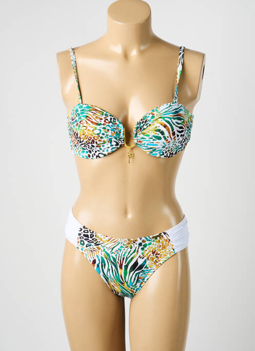 Maillot de bain 2 pièces stretch haut soutien-gorge moulé vert MISS CARAÏBES femme