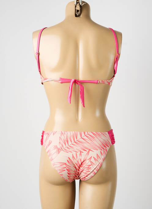 Maillot de bain 2 pièces stretch haut soutien-gorge moulé rose MISS CARAÏBES femme