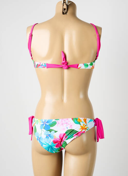 Maillot de bain 2 pièces stretch haut soutien-gorge moulé rose MISS CARAÏBES femme