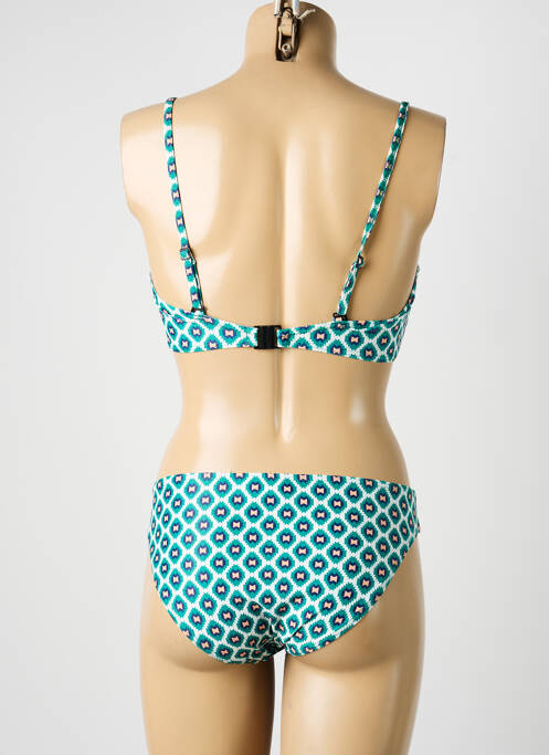 Maillot de bain 2 pièces stretch haut bandeau vert LAGON BLEU femme