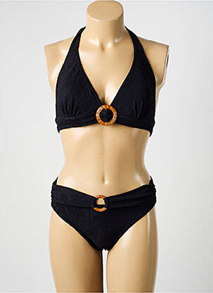 Maillot de bain 2 pièces stretch haut soutien-gorge avec mousse de rembourrage amovible noir BLUE LOBSTER femme