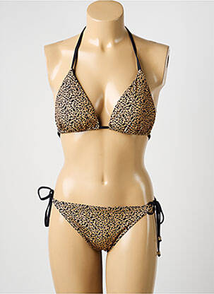 Maillot de bain 2 pièces stretch haut soutien-gorge avec mousse de rembourrage amovible beige KIWI femme