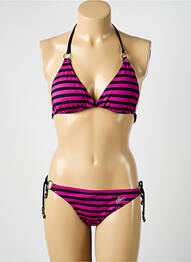 Maillot de bain 2 pièces stretch haut soutien-gorge avec mousse de rembourrage amovible violet LIVIA femme