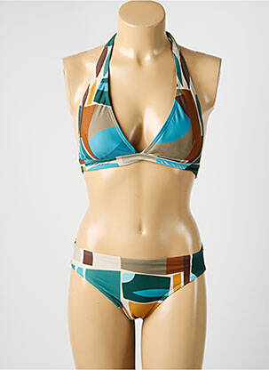Maillot de bain 2 pièces stretch bralettes bleu LAGON BLEU femme