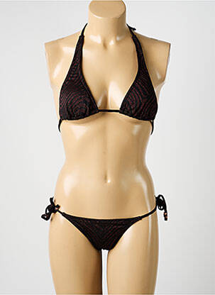 Maillot de bain 2 pièces stretch haut soutien-gorge avec mousse de rembourrage amovible noir DOLLY & JANE femme