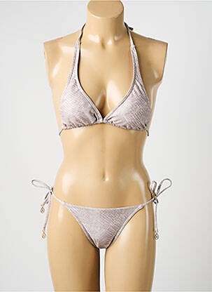 Maillot de bain 2 pièces stretch haut soutien-gorge avec mousse de rembourrage amovible beige LOLITA ANGELS femme