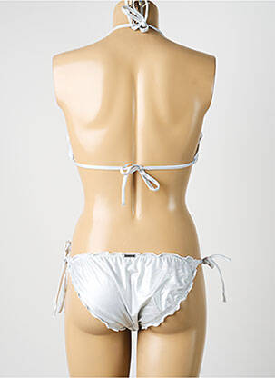 Maillot de bain 2 pièces stretch haut soutien-gorge balconnet argent MISS CARAÏBES femme