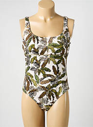 Maillot de bain 1 pièce effet matière satinée beige KIWI femme