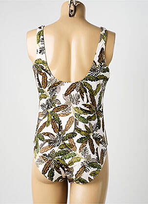 Maillot de bain 1 pièce effet matière satinée beige KIWI femme