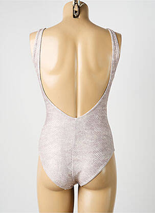 Maillot de bain 1 pièce effet matière satinée haut soutien-gorge balconnet beige LOLITA ANGELS femme