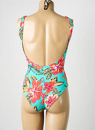 Maillot de bain 1 pièce effet matière satinée haut soutien-gorge balconnet bleu LOLITA ANGELS femme