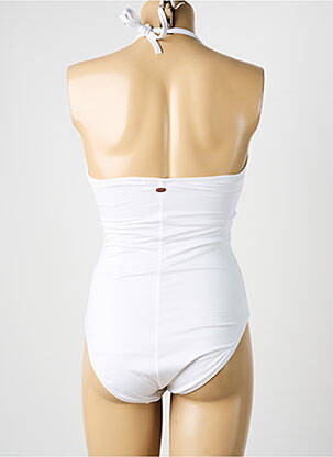 Maillot de bain 1 pièce bretelles élastiquées amovibles haut bandeau blanc BLUELOBSTER femme