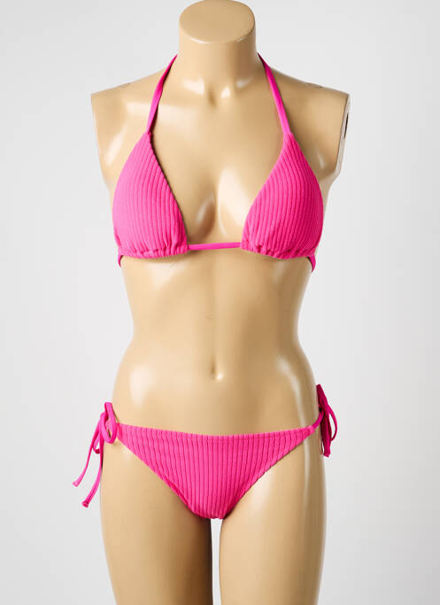Maillot de bain 2 pièces stretch haut soutien-gorge avec mousse de rembourrage amovible rose KIWI femme