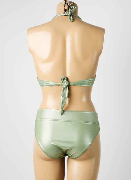 Maillot de bain 2 pièces stretch haut soutien-gorge avec mousse de rembourrage amovible vert MISS CARAÏBES femme