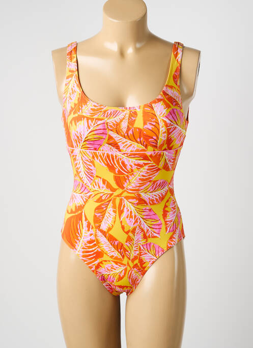Maillot de bain 1 pièce stretch jaune KIWI femme
