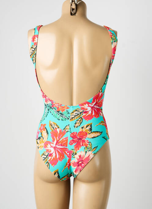 Maillot de bain 1 pièce effet matière satinée haut soutien-gorge balconnet bleu LOLITA ANGELS femme
