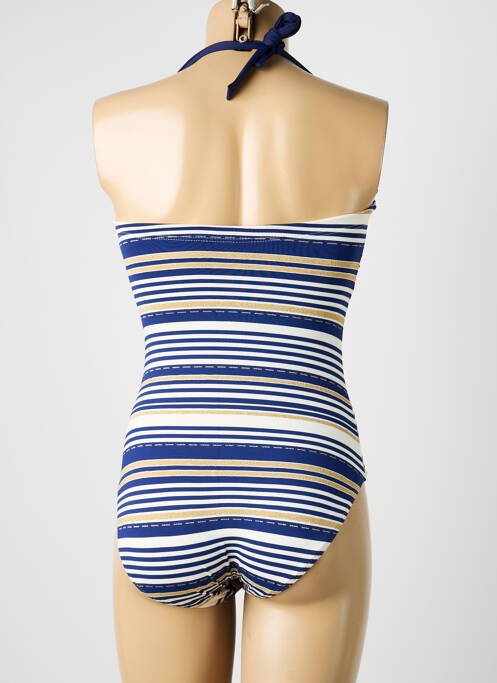 Maillot de bain 1 pièce bretelles élastiquées amovibles haut bandeau bleu KIWI femme