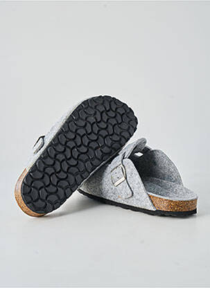 Chaussons/pantoufles bout rond talon plat jusqu'à 3cm gris CASUAL ATTITUDE femme